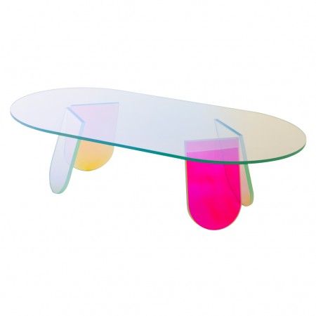 Unique and inspiring designs, the colours in this Shimmer Coffee Table are outstanding. Mini Side Table, Glass Accent Table, Round Center Table, Spanish Furniture, Colorful Coffee Table, Retro Coffee Tables, Glass Tables, Acrylic Coffee Table, Table Glass