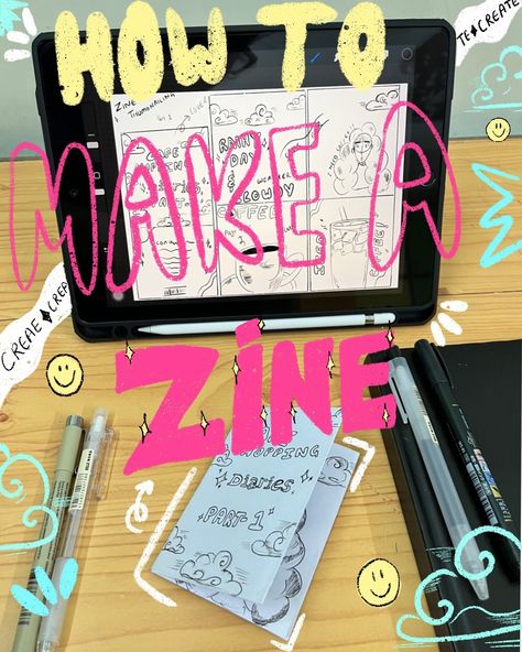 101 of how to make a zine!✨🌷 Zines are my fav and I am obsessed with creating zines after sharing a reel of my zine I got a lot of questions as to how I made a zine so here’s a doodle carrousel post about how I made zine! I’ll be posting more about zine making and will be sharing my zine flip thru an and how u can make one for yourself! Stay tuned a lot of fun content coming ur way!😇✨ . . . . . (Zine, Zine making, zines, doodle zines, doodling, doodles, art, artist, doodler, iPad, iPa... Zine Themes, Making Zines, Zine Making, Doodles Art, 2025 Vision, Ipa, Stay Tuned, Art Artist, Are You The One