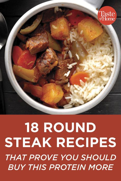 Round Steak Uses, Bone In Round Steak Recipes, Dinner Ideas With Round Steak, Uses For Round Steak, Recipes For Eye Of Round Steak, Recipes With Eye Of Round Steak, Recipe With Round Steak, Recipes For Tenderized Round Steak, Top Round Beef Recipes