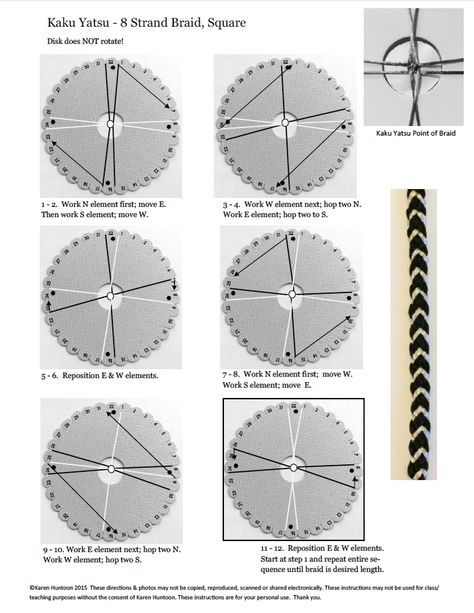 Karen Huntoon What a Knit Kuhimono Patterns, Kumihimo Tutorial, Kumihimo Cord, Kumihimo Disk, Kumihimo Braiding, Kumihimo Jewelry, Kumihimo Patterns, Braided Bracelet Diy, Kumihimo Bracelets