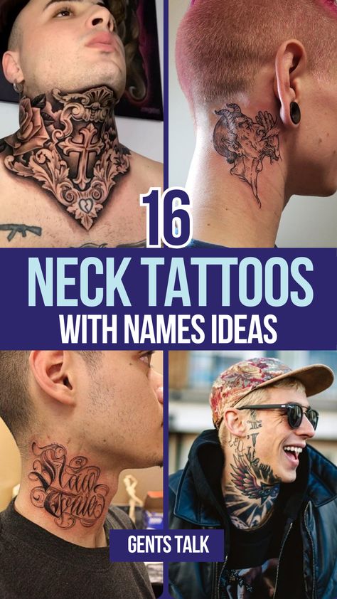 Make a bold statement with name tattoo ideas for the neck that hold deep meaning. These stylish Valentine’s Day name tattoos are a perfect way to honor loved ones. Meaningful neck tattoo designs showcase personal significance and artistic beauty. Bold and creative tattoo ideas add a striking touch to your overall look. Choose from small and elegant name tattoos or intricate lettering styles. Express your individuality with a well-crafted name tattoo on your neck. Elegant Name Tattoos, Tattoos With Names, Name Tattoo Ideas, Day Name, Creative Tattoo Ideas, Elegant Names, Creative Tattoo, Neck Tattoos, Names Ideas