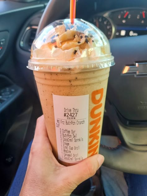 Non Coffee Dunkin Drinks, Dunkin Butter Pecan Iced Coffee Recipe, Good Dunkin Donuts Drinks Orders, Frozen Coffee Dunkin, Dunkin Secret Drinks, Dunkin Frappe, Frozen Dunkin Drinks, Dunkin Donuts Frozen Coffee Order, Dunkin Frozen Coffee Order