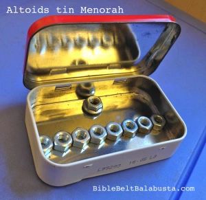 Altoids tin Menorah | Bible Belt Balabusta Altoids Tin, Hanukkah Crafts, Bible Belt, Altoid Tin, Altoids Tins, Holiday Classroom, Healthy Buffalo Chicken, Bbc Good Food Recipes, Jewish Holidays