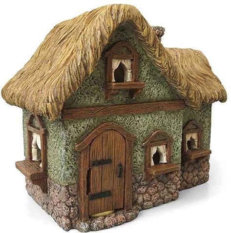 Amazon.com : Country Cottage for Miniature Garden, Fairy Garden : Garden & Outdoor Fairy Garden Cottage, Casa Hobbit, Fairy Home, Cottage Fairy, Fairy Garden Supplies, Fairy Garden Houses, Thatched Roof, Garden Fairy, Fairy Garden Accessories