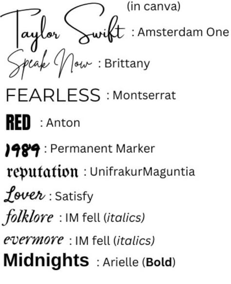 Taylor Swift Fonts, Best Canva Font Pairings, Fonts In Canva, Taylor Swift Birthday Party Ideas, Canva Font, Font Pairings, Keyword Elements Canva, Idee Cricut, About Japan