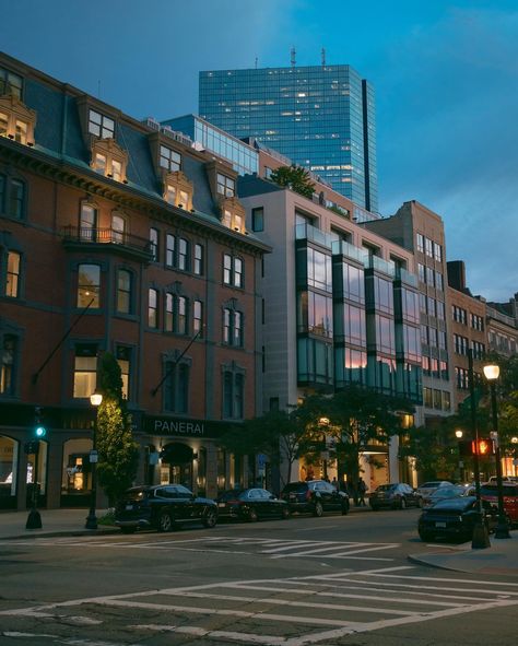 Back Bay, Boston Back Bay Boston, Street At Night, Newbury Street, Back Bay, Hotel Motel, White Car, Posters Framed, Side Jobs, Boston Massachusetts