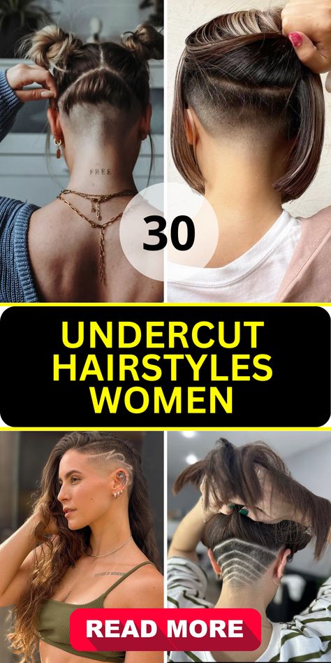 Top 30 Undercut Hairstyles for Women – Bold & Chic Cuts of 2024 - divagaze.com Medium Length Haircut With Undercut, Medium Hair With Undercut, Undercuts For Women Medium Length, Undercut Hairstyles Women Medium, Under Hair Shaved, Female Undercut Long Hair, Side Undercut, Undercut Bob Haircut, Creative Haircuts