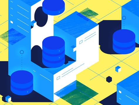 DigitalOcean Blog | Managed Databases now supports PostgreSQL 12 Database Illustration, Tech Illustration, Isometric Icons, Illustration Example, Technology Illustration, Geometric Illustration, Isometric Art, Isometric Illustration, Monochrome Color