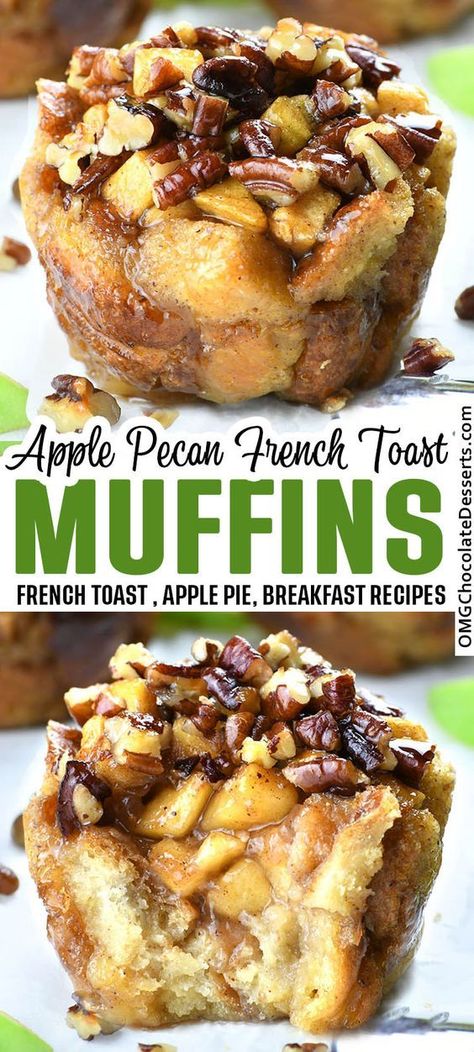 Apple Pecan French Toast Cups Apple Pecan French Toast, Pecan Cups, French Toast Cups, Pecan French Toast, Toast Cups, French Toast Muffins, Breakfast Sweets, Delicious Breakfast Recipes, Apple Pies Filling