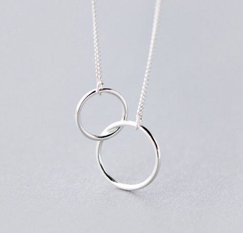 Interlocking Circles Rings 925 Sterling Silver Minimalist Geometric Necklace | Jewellery & Watches, Fine Jewellery, Fine Necklaces & Pendants | eBay! Double Circle Necklace, Gold Circle Necklace, Friendship Necklaces, Circle Pendant Necklace, Infinity Necklace, Circle Necklace, Accessories Collection, Short Necklace, Circle Pendant