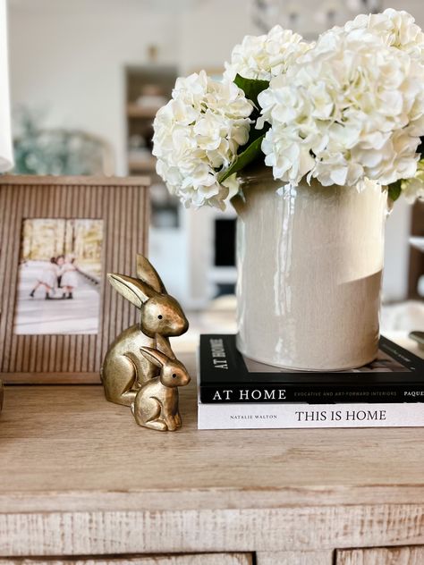 Easter Console Table Decor, Golden Bunny, Chandelier Bar, Mcgee Target, Mcgee And Co, Studio Mcgee Target, Target Home, Console Table Bedroom, Console Table Decorating