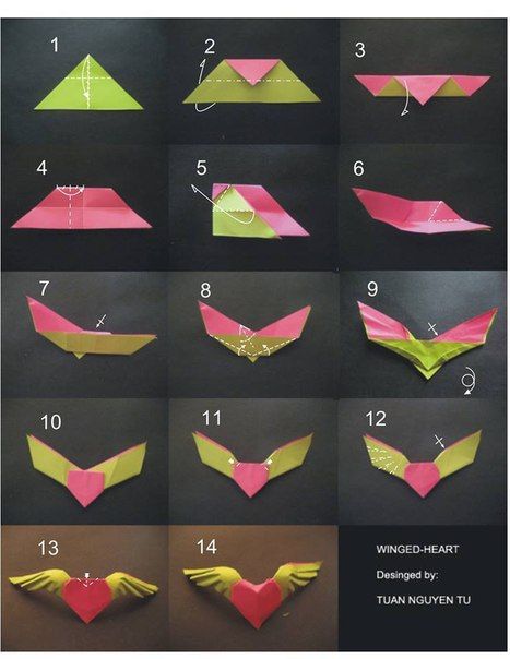 Okřídlené srdce  DIY Origami Paper Winged Heart | www.FabArtDIY.com LIKE Us on Facebook ==> https://www.facebook.com/FabArtDIY Hart Origami, Heart Diy Crafts, Origami Heart With Wings, Origami Hearts, Diy Wings, Origami Diagrams, Paper Wings, Winged Heart, Origami For Beginners