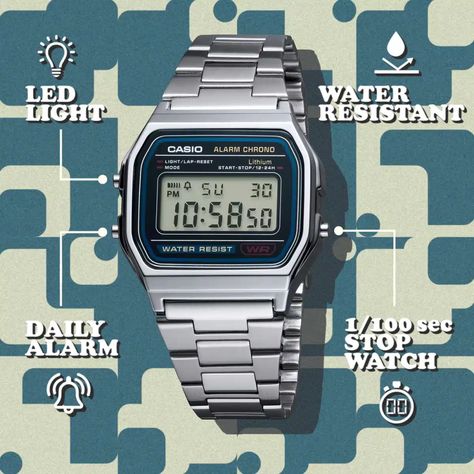 Casio F91w, G Shock White, Metal Watch, Water Lighting, Innovative Fashion, Casual Watches, Retro Vintage Style, Beautiful Watches, Stainless Steel Band