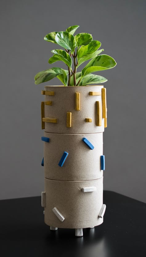 Handmade Ceramic Planters by Gabrielle Silverlight, only available on SUPPLY UNICA Clay Handbuilding, Pottery Party, Box Sculpture, Creative Objects, Clay Vessels, Chair Art, Handmade Ceramic Planters, Ceramic Vessels, Cerámica Ideas