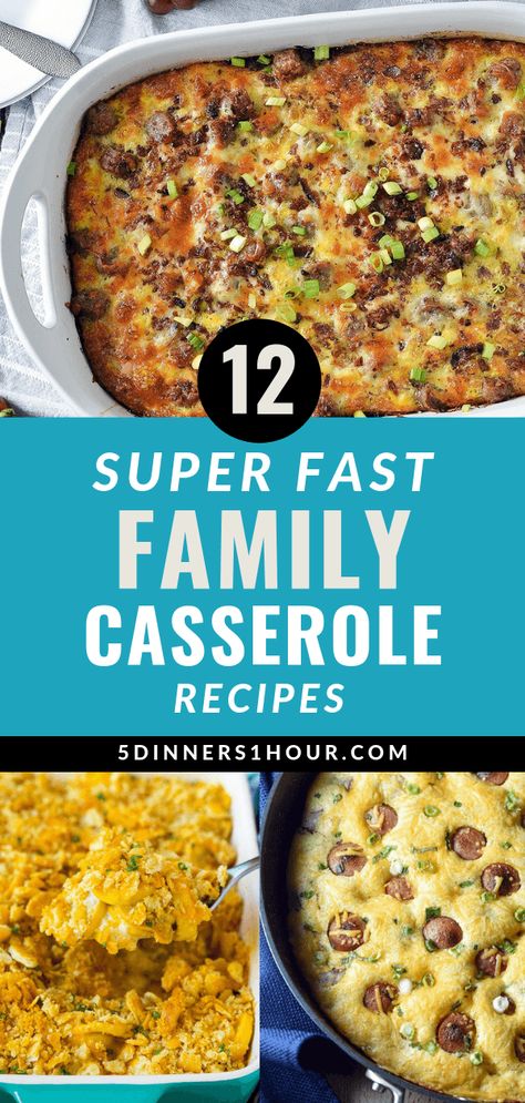 12 Family Casserole Ideas~ When time is short and you just want to get dinner on the table in one dish, casseroles are the best choice. And they are typically kid-favorites too! These are the 12 best family casserole ideas that everyone will love. #casseroles #familyrecipes #dinner #casserole #comfortfood Family Casserole Recipes, Beef Casseroles Dinners, Easy Family Casseroles, Casserole Recipes Easy, Family Casserole, Family Casseroles, Casserole Dinners, Dinners Chicken, Casserole Ideas