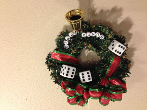 Christmas bunco ornament! Bunco Ornaments, Bunko Food, Bunco Christmas, Christmas Bunco, Bunco Food, Bunco Dice, Bunco Gifts, Bunco Ideas, Bunco Themes