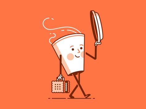 International Coffee Day by Makers Company Idea For Online Shop, Coffee Illustration Graphics, Mr Pancake, Coffee Character, Quinn Xcii, Delivery Poster, International Coffee Day, Tea Day, Walk Cycle