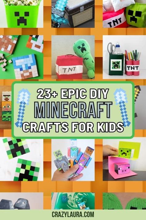 List of the best DIY Minecraft Ideas To Make Something Creative #Minecraft #Crafts #Kids Minecraft Crafts Diy Easy, Minecraft Art And Craft, Minecraft Party Crafts, Minecraft Templates Printable, Diy Minecraft Blocks, Roblox Craft Ideas, Minecraft Diy Crafts Bedrooms, Minecraft Gift Ideas Diy, Minecraft Arts And Crafts