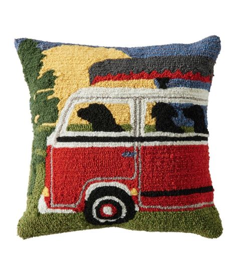 Find the best Indoor/Outdoor Hooked Pillow, Dog Bus at L.L.Bean. Our high quality home goods are designed to help turn any space into an outdoor-inspired retreat. Hand Hooked Pillows, Red Home Accessories, Wash Pillows, Machine Wash Pillows, Hooked Pillow, Dog Motif, Camping Pillows, Red Home Decor, Indoor Outdoor Pillows