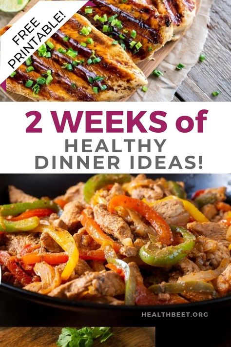 Finding a tasty healthy family dinner can be a challenge. I have made up a 2 week family meal plan for you to enjoy without the stress with a free pdf printable. Healthy Weekly Dinners For Two, Weekly Family Meal Plan Dinners Healthy, One Week Dinner Meal Plan, 2 Week Meal Plan Healthy, Easy Weekly Dinner Menu Ideas Healthy, 7 Days Meal Plan Family Dinners, Meal Plan 2 Weeks, 30 Day Dinner Meal Plan, Week Long Menu Plan