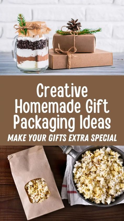 Creative Homemade Gift Packaging Ideas Handmade Food Gifts, Gift Packaging Ideas, Food Gifts Packaging, Creative Homemade Gifts, Lavender Bubble Bath, Handmade Food, Homemade Food Gifts, Bath Recipes, Candy Packaging