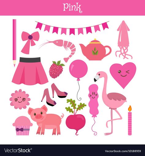 Transportation Theme, Pink Day, Geometric Vector, Flash Card, Animal Silhouette, Animal Alphabet, Color Crafts, Learning Colors, Pink Colour