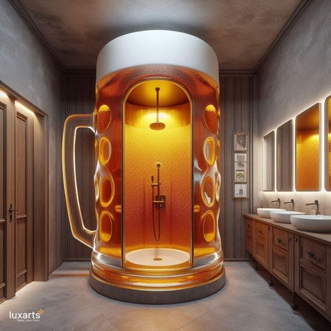 Cup of Beer-Shaped Standing Bathroom 🍺🚽🚿 #BeerBathroom #BrewAndCleanse #CheersToHygiene Experience the ultimate relaxation with a Cup of Beer-Shaped Standing Bathroom. Modeled after a classic beer mug, this bathroom fixture offers a unique and playful twist to your daily routines. Elevate your self-care ritual with the Cup of Beer-Shaped Standing Bathroom, where every cleanse is a toast to cleanliness and relaxation. 🍻🛁🌟 https://luxarts.net/cup-beer-standing-bathroom/ Beer Stand, Beer Spa, Beautiful Tree Houses, Beer Theme, Man Cave Home Bar, Beer Cup, Brewing Equipment, Beer Taps, Beer Tasting