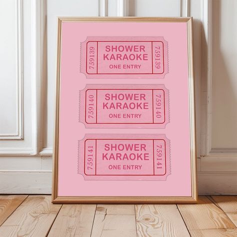 Shower Karaoke Ticket Vertical Print Bathroom Wall Decor Retro Aesthetic Singing Funny Wall Art Vintage Trendy Decor Digital Download  PA107 by BellingtonPrints on Etsy Singing Funny, Funny Wall Art, Bathroom Wall Decor, Trendy Decor, Retro Aesthetic, Modern Art Prints, Karaoke, Room Themes, Framed Tv