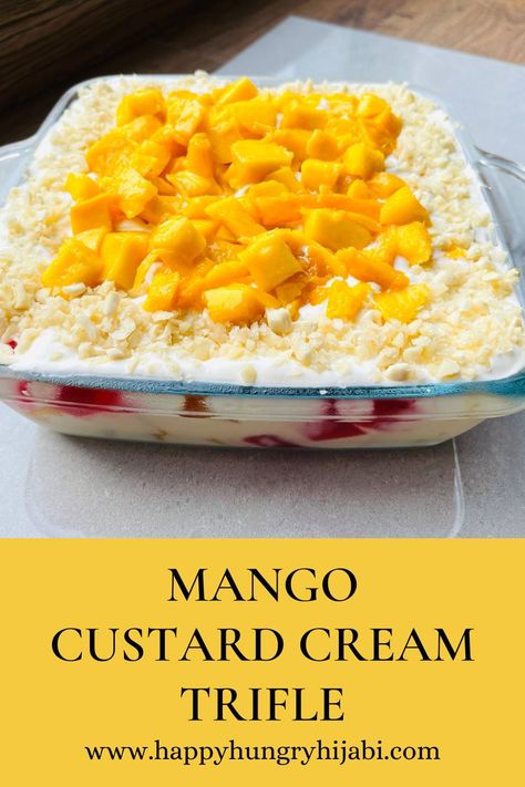 Layered Custard Dessert, Mango Custard, Mango Trifle, Mango Trifle Recipes, Mango Trifle Desserts, Mango Custard Pudding, Mango Custard Recipe, Gulab Jamun Trifle, Mango Cream