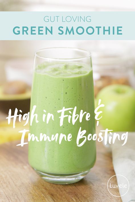 Filling Green Smoothie Recipes, Green Smoothie Gut Health, Green Fiber Smoothie, High Fiber Smoothies Breakfast, High Nutrient Smoothies, High Fiber Shakes, High Fiber Smoothie Recipes, High Fibre Smoothie, High Fibre Meals