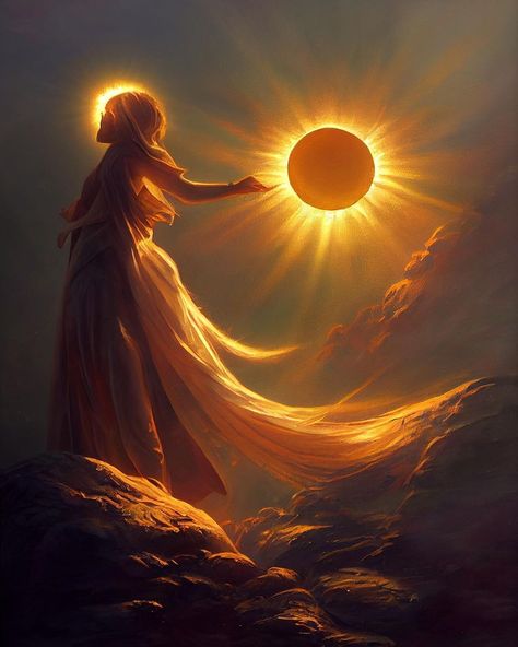 Sun Woman Art, Sun Goddess Art, Solar Goddess, Butterfly Goddess, Sun Images, Sun Magic, Eclipses Art, Sun Aesthetic, Sun Power