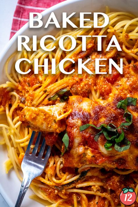 Baked Ricotta Chicken | 12 Tomatoes Baked Ricotta Chicken, Ricotta Cheese Chicken, Ricotta Chicken Bake, Ricotta And Chicken Recipes, Rotisserie Chicken Ricotta Recipes, Baked Chicken Ricotta Meatballs, Cheesy Chicken Spaghetti Bake By 12 Tomatoes, Chicken Breast Recipes Dinners, Ricotta Stuffed Chicken