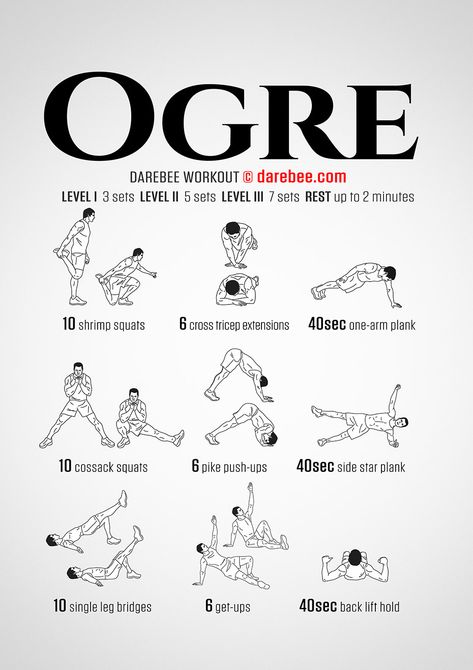 Ogre  Workout | Posted By: CustomWeightLossProgram.com Enjoyable Workouts, Superhero Workout, Mma Workout, Trening Sztuk Walki, Workout List, Workout Posters, Calisthenics Workout, Aerobics Workout, Planet Fitness Workout