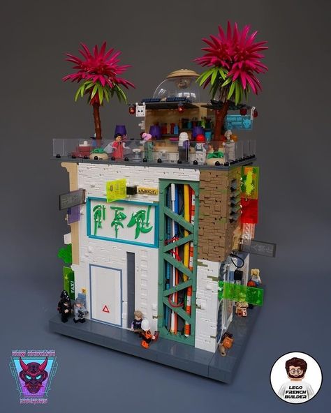 Cyberpunk Asian, Lego Garage, Lego Cyberpunk, Lego Ninjago City, Lego Star Wars Moc, Lego Building Techniques, Ninjago City, Lego Knights, Big Lego