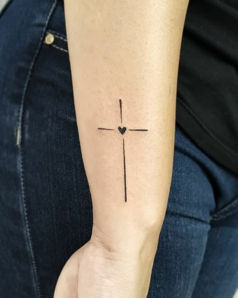 Small Tattoos Designs, Cross Tattoo On Hand, Small Tattoo Design, Unique Cross Tattoos, Small Cross Tattoos, Cute Simple Tattoos, Cross Tattoos For Women, Tasteful Tattoos, Petite Tattoos