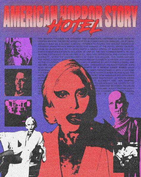 American Horror Story hotel by stssyz.art Ahs Poster Vintage, Halloween Art Design, Ahs Hotel Poster, Campy Horror Aesthetic, Ahs Hotel Aesthetic, Ahs Poster, American Horror Story Poster, Lana Poster, American Horror Story Art