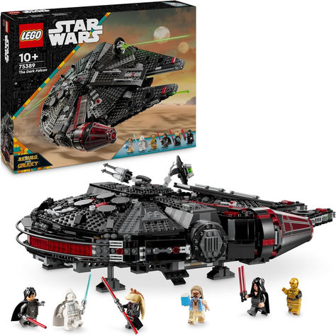 Unleash the power of the dark side with the LEGO Star Wars The Dark Falcon Starship Set! This stunning set features a sleek, menacing design inspired by the iconic Star Wars universe, perfect for collectors and builders alike  #LEGOStarWars #DarkFalcon #StarWarsSet #LEGOCollection #StarWarsFans #LEGOBuilders #EpicBuilds #CollectorsEdition #GalacticAdventures #StarWarsUniverse #LEGOCommunity #BuildAndPlay #LEGOSet #StarWarsLovers #LEGOCreations #SpaceBattle #BuildingFun #StarWarsMemorabilia Darth Jar Jar, Star Wars Themed Gifts, Star Wars Minifigures, The Millennium Falcon, Building Toys For Kids, Construction Lego, Millenium Falcon, Star Wars Set, Lego Dc