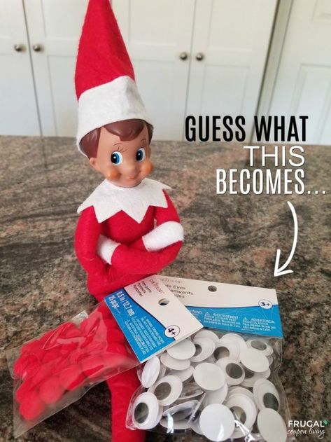 Elf on the Shelf turned the entire family into Rudolph with wiggly eyes and red noses! Googly Eyes and Red Pom Poms for this Rudolph Family Elf on the Shelf Craft Idea and new creative, funny, and original Elf Ideas daily. #FrugalCouponLiving #ElfontheShelf #ElfontheShelfIdeas #ElfIdeas #funnyelfideas #funnyelfontheshelf #elfprintables #freeelfprintables #printables #freeprintables  #michaelsmakers #michaels #pompom #redpompom #wigglyeyes #googlyeyes #funny Elf On The Shelf Googly Eyes, Elf Eyes, Eyes Craft, Elf Printables, Easy Elf On The Shelf, Elf Shelf, Red Pom Poms, Googley Eyes, Easy Elf