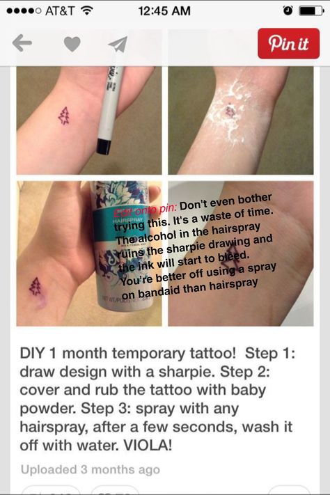 Pretty much... How To Make Temporary Tattoos At Home, Easy Temporary Tattoos Diy, Homemade Tattoos Temporary, How To Make Ur Own Temporary Tattoo, Diy Temporary Tattoo With Sharpie, Diy Hair Spray, Sharpie Drawings, Make Tattoo, Diy Tattoo