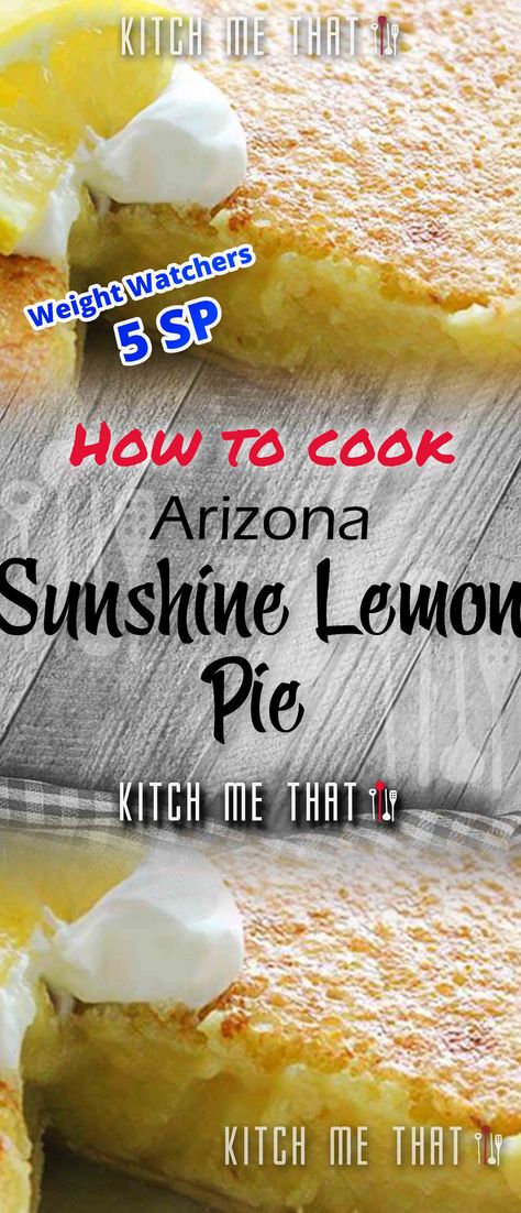 Arizona Sunshine Lemon Pie [Skinnyfied] Arizona Sunshine Lemon Pie Recipe, Arizona Sunshine Lemon Pie, Sunshine Lemon Pie, Sunshine Pie, Maggie Recipes, Best Coconut Cream Pie, Lemon Pie Recipe, Baked Food, African Dessert