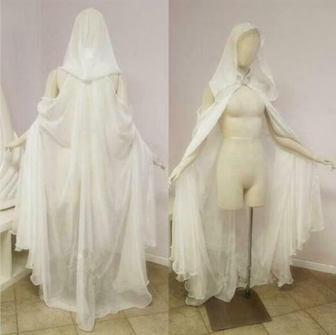 White Cloak Aesthetic, Royal Cloak, Hooded Outfits, White Cloak, Cape Veil, Wedding Cloak, Cloak Coat, Cape Shawl, Coat White