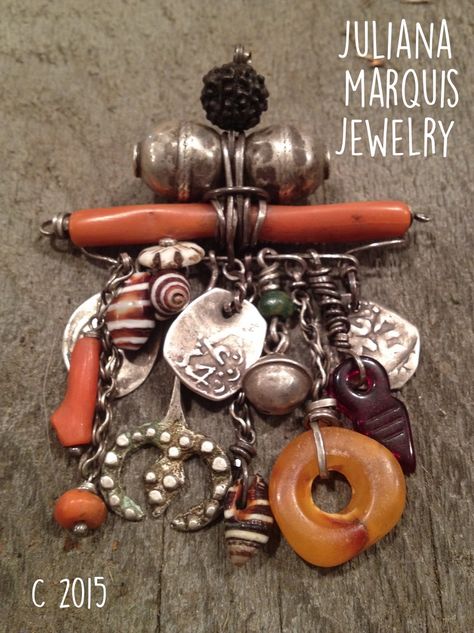 Moroccan Jewelry, Talisman Jewelry, Assemblage Jewelry, African Beads, African Jewelry, Trade Beads, Amulets, Ethnic Jewelry, Art Jewelry