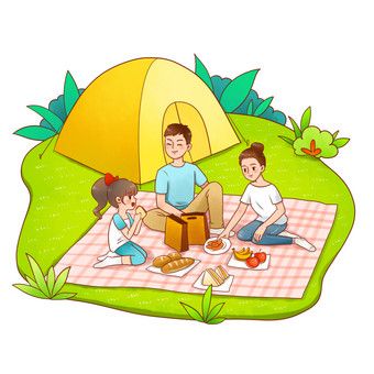 Picnic Easy Drawing, Family Picnic Illustration, Picnic Drawing Easy, Family Picnic Drawing, Picnic Drawing Reference, Picnic Sketch, Picnic Cartoon, Family Picture Cartoon, Picnic Drawing