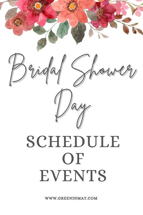 A Well-Planned Bridal Shower: Schedule of Events for the Perfect Day Bridal Shower Schedule, Shower Schedule, Bridal Shower Timeline, Bridal Shower Planner, Schedule Of Events, Bridal Shower Planning, Bridal Shower Inspiration, Day Schedule, Unique Bridal Shower