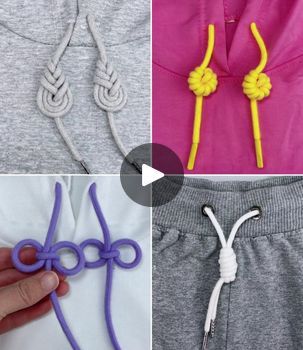 Sweatshirt String Ties, Lace Hoodie, Scarf Knots, Simple Crafts, Tie Sweater, Diy Clothes Life Hacks, Chinese Knot, Macrame Patterns Tutorials, Tie Design