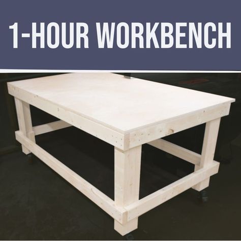 DIY 1-Hour Workbench / Outfeed Table : 10 Steps (with Pictures) - Instructables Outfeed Table, Workbench Organization, Building A Workbench, Mobile Workbench, Workbench Plans Diy, Diy Workbench, Workbench Plans, Garage Work Bench, Woodworking Table