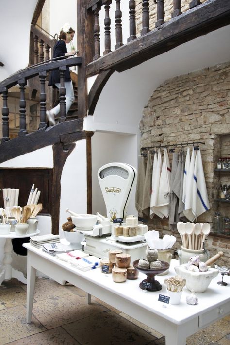 The Cook's Atelier shop The French Larder in Beaune, France | Remodelista Beaune France, Happy Rabbit, Brown Rabbit, Interesting Interiors, Shop Inspiration, French Cooking, Shop Decor, Cooking School, Cafe Shop