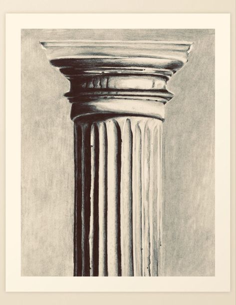 Roman Columns Drawing, Easy Realistic Drawings, Doric Column Drawing, Building Details, Doric Column, Sketchbook Project, Roman Columns, Roman Sculpture, Society 6