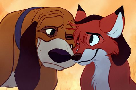 Best Friends, SickRogue Rat Zodiac, At Least I Tried, Disney Best Friends, Dog Animation, The Hound, Canine Art, Disney Animals, The Fox And The Hound, Old Disney