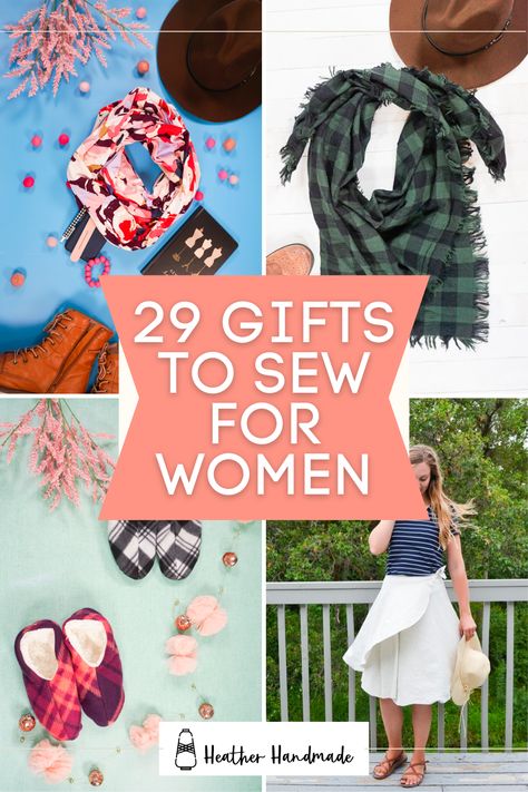 Make one of these gifts to sew for women for the ladies in your life! These are sewing projects that work for multiple sizes and ages. Sewing Gifts For Friends Easy Diy, Sewing Gifts For Grandma, Sewing Projects For Women, Sewing Christmas Gifts For Women, Things To Make For Craft Fairs, Easy Sew Gifts For Women, Christmas Gifts To Sew For Friends, Sewing Gifts For Coworkers, Sewing Projects For Gifts For Women